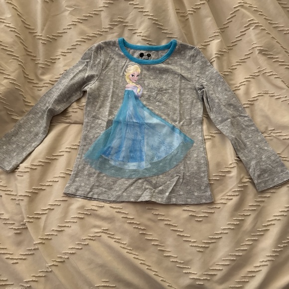 Disney Other - Disney Frozen Long Sleeve Gray and Blue Tee with 3D Details